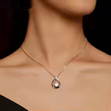 Eternal Drop Moissanite Silver Pendant