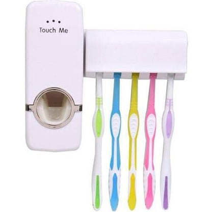 Touch Me Automatic Toopaste Dispenser & Toothbrush Holder Set - Wall Mounted_0