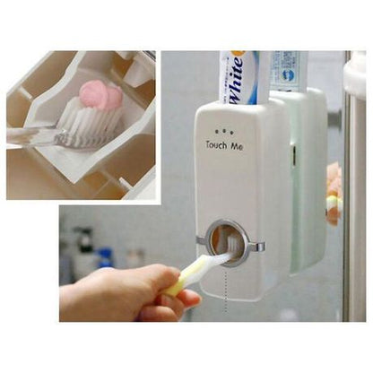 Touch Me Automatic Toopaste Dispenser & Toothbrush Holder Set - Wall Mounted_1