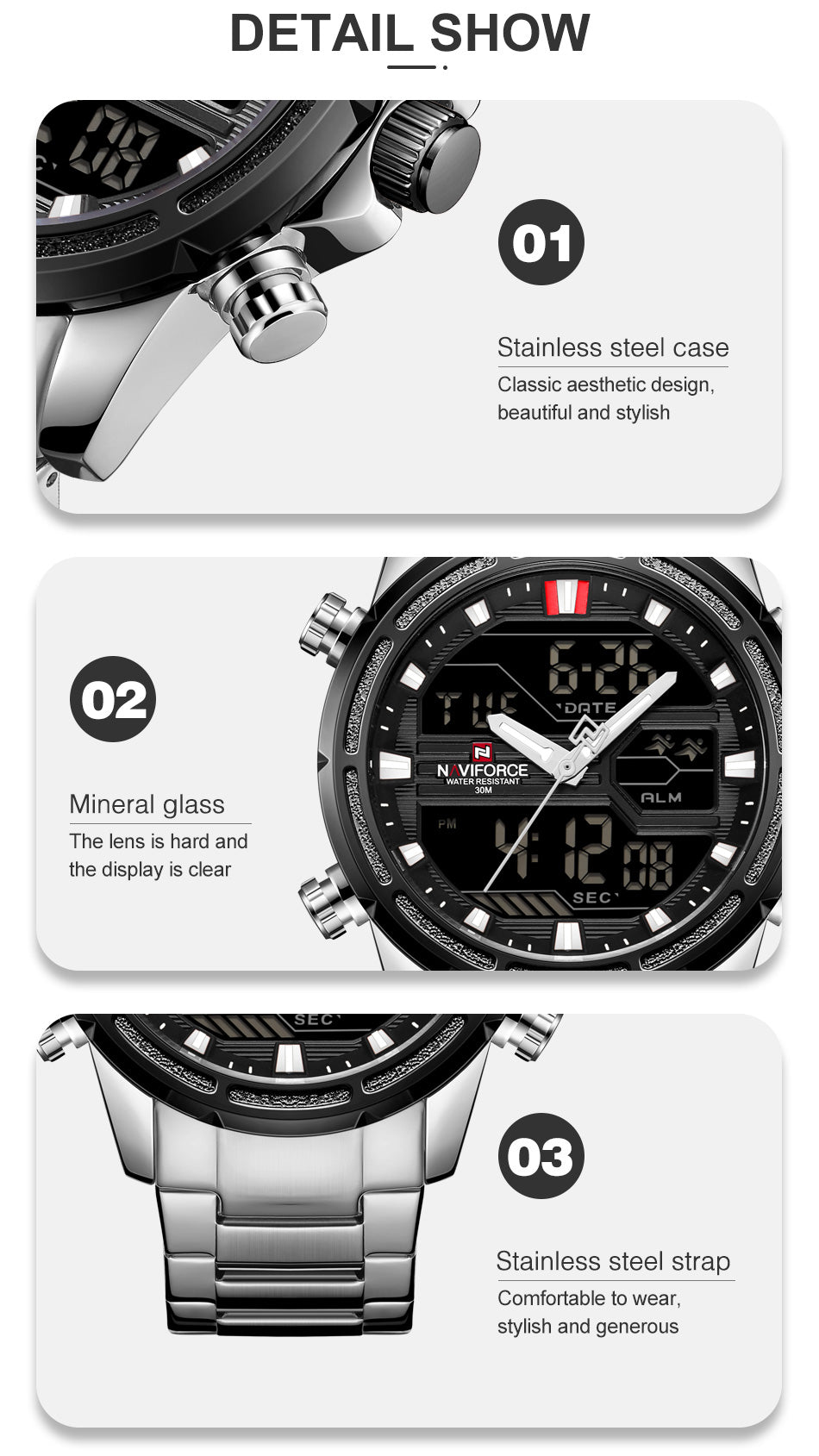 Naviforce 9138 Mens Watch - Silver_1