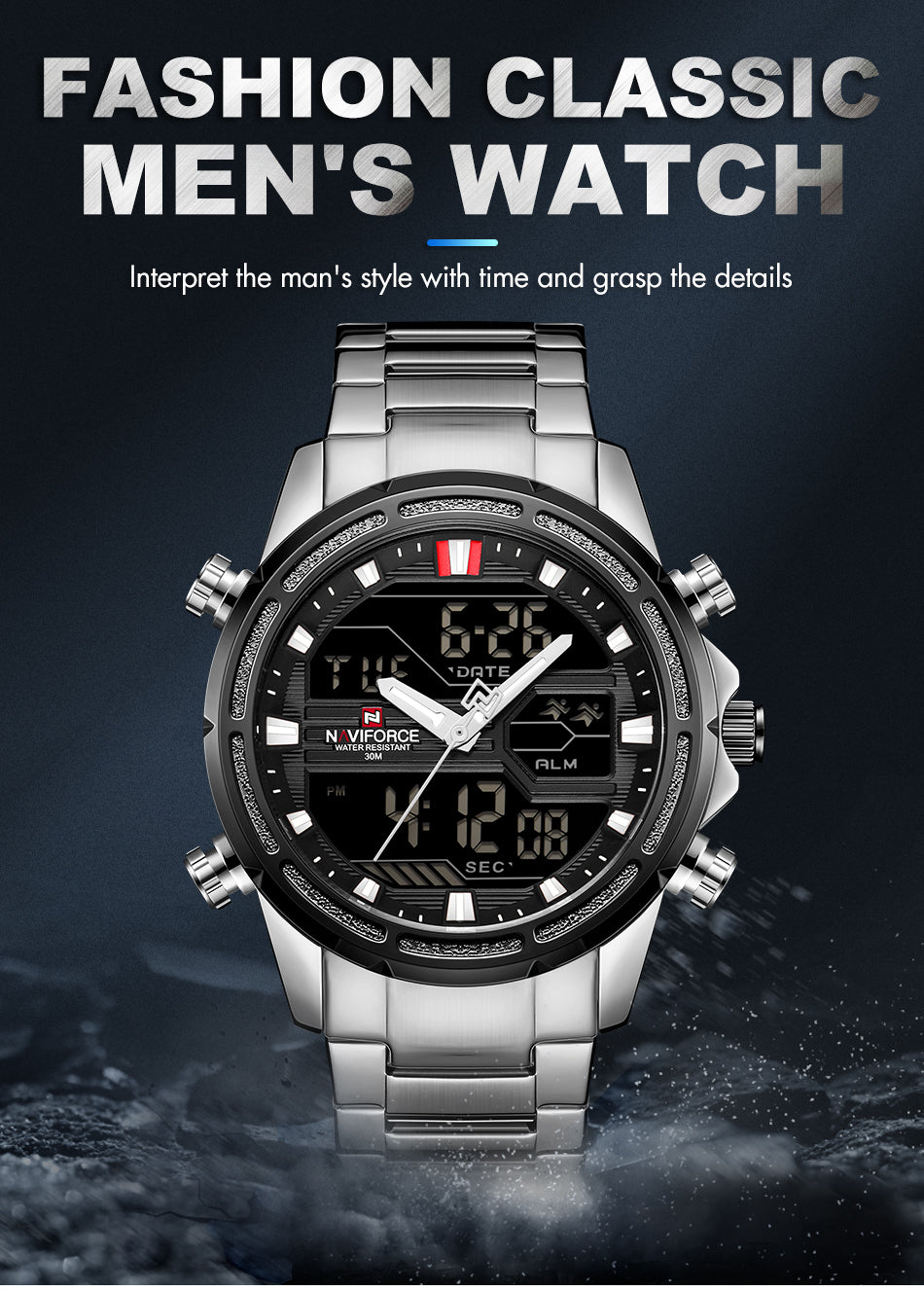 Naviforce 9138 Mens Watch - Silver_3