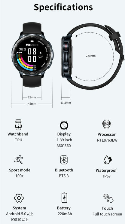 New Smartwatch D9 1.39 HD Large Screen_1