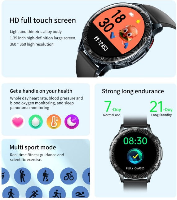 New Smartwatch D9 1.39 HD Large Screen_2