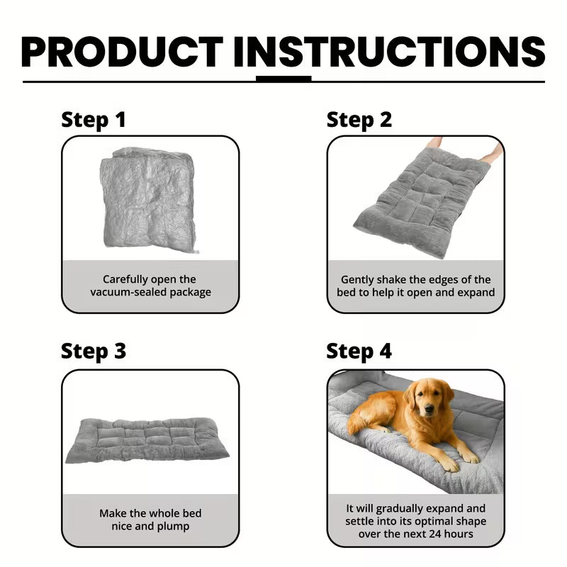 2 Piece Pet Plush Cushion Bed Set