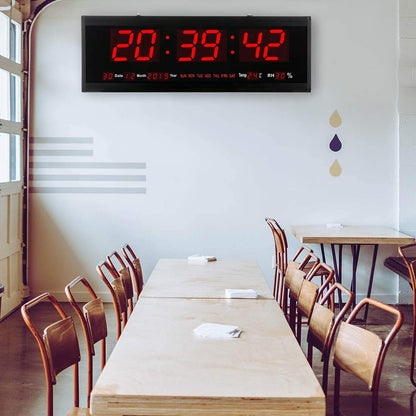 Large Digital LED Wall Clock with Date And Temperature Display