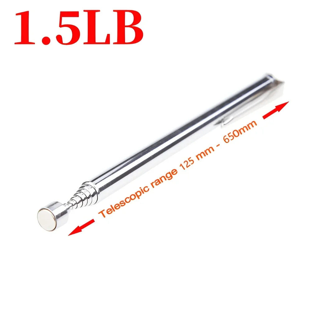 Telescopic Magnetic Pen with LED Light Extendable Pickup Rod Mini Portable Magnet Tool for Screws Nuts Bolts Metal Parts