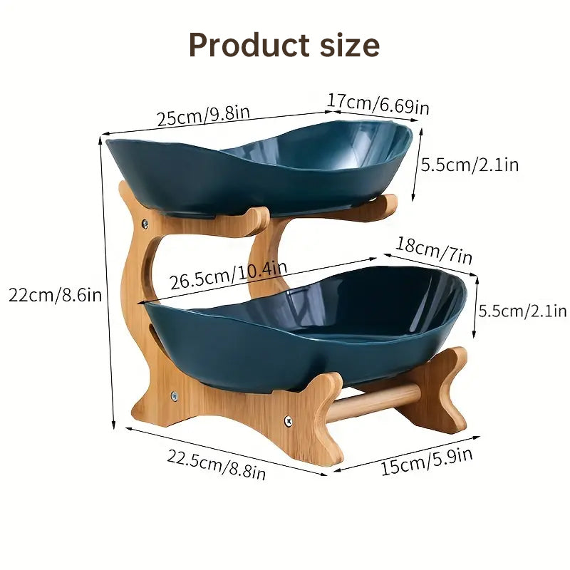 2-Tier Bamboo Fruit Stand for Kitchen