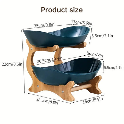 2-Tier Bamboo Fruit Stand for Kitchen