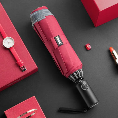 ZUODU Automatic Umbrella Men LED Windproof Reverse Folding Business Umbrella Rain Men Car Automatic Reverse Umbrellas Strong U5B