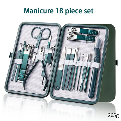 6-9 Pcs Manicure Set With Leather Case Professional Foot And Face Care Tool Kits Stainless Steel Nail Clipper Sets Gift
