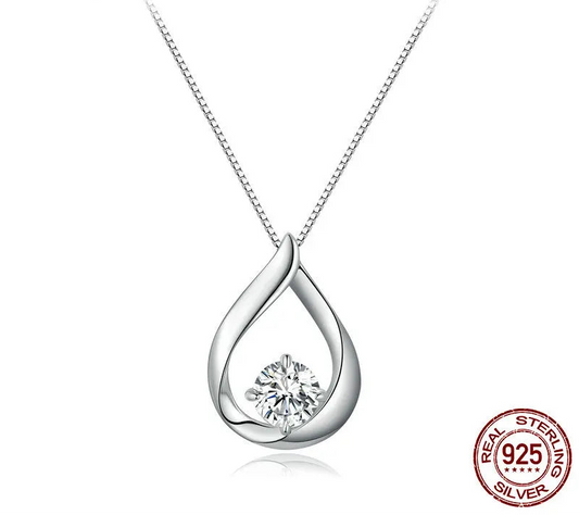 Eternal Drop Moissanite Silver Pendant